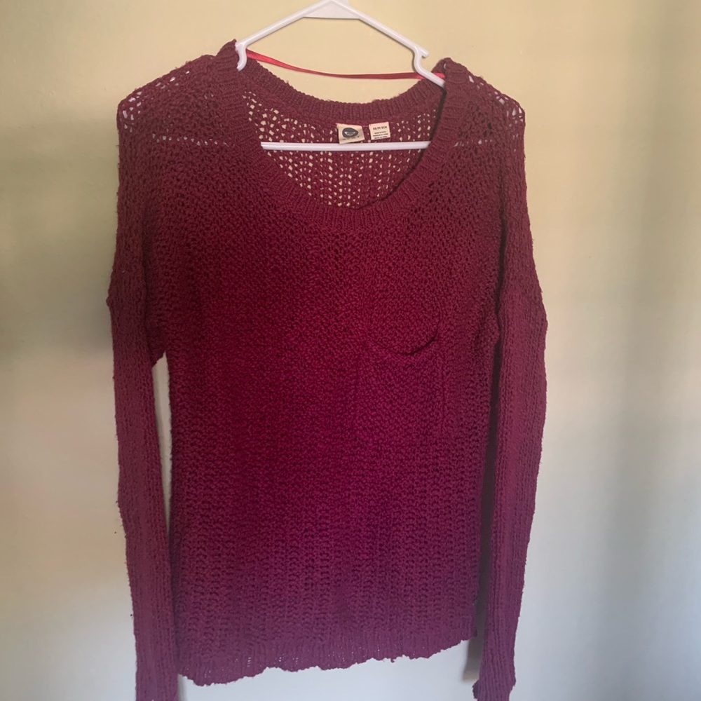 Wine-color Sweater